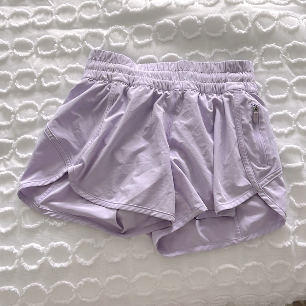 purple lululemon track that 3’ shorts
